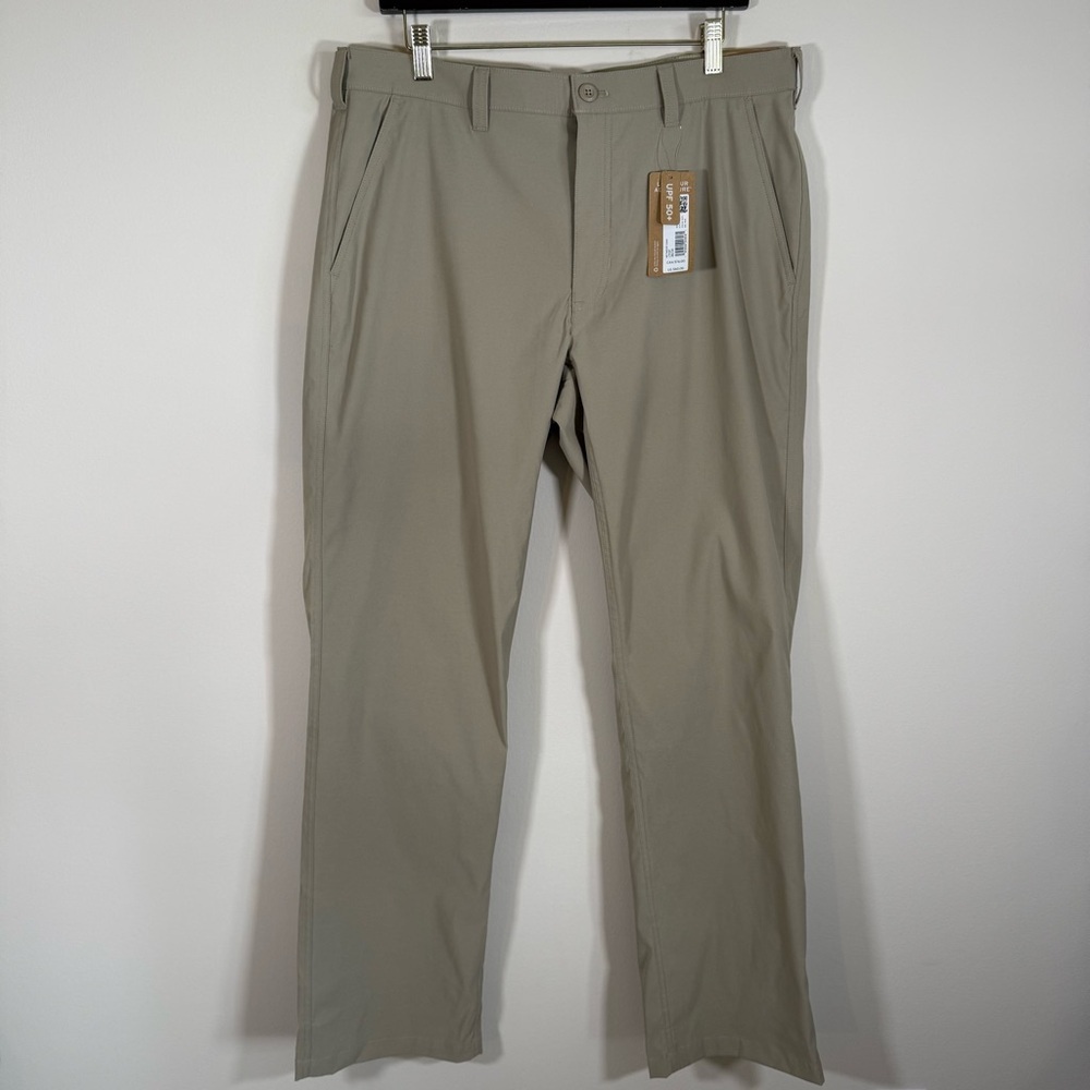 NWT Eddie Bauer Men’s MR Takeoff Chino Classic Fit Light Khaki Pants 36x34 - Picture 2 of 7